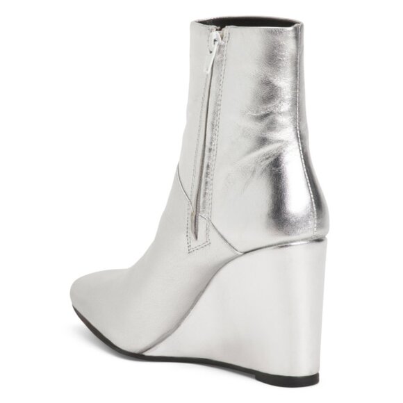 SEYCHELLES Silver Leather Only Girl Wedge Booties - Picture 2 of 2